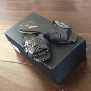 Yves Saint Laurent Paris Fog Nu Pied Slide Sandals